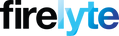 The word 'firelyte' shown in lowercase letters, with the first three letters in black and the remaining letters in a blue-to-cyan gradient, on a solid black background.